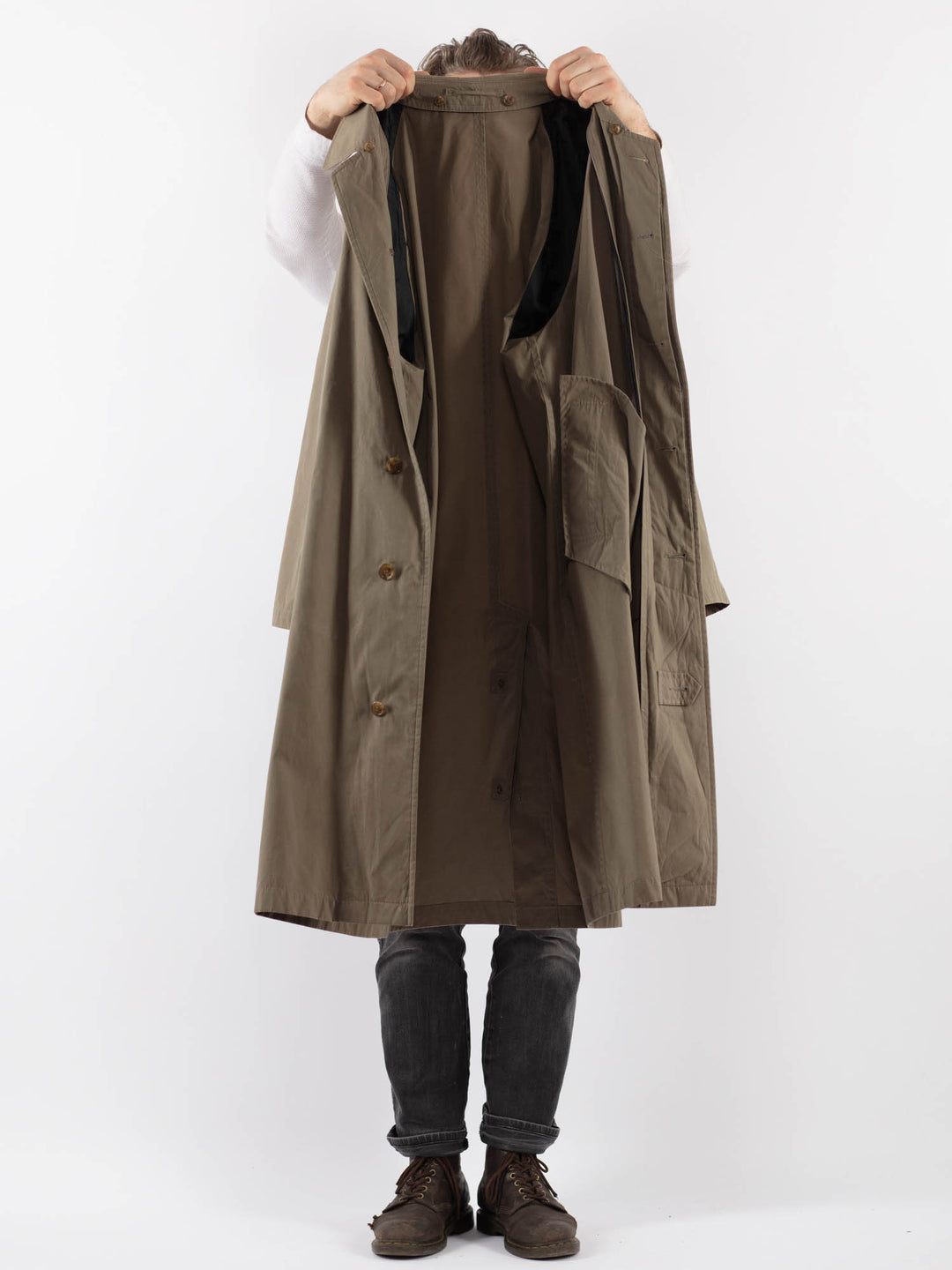 Vintage 90's Men Mac Coat in BeigeZ946