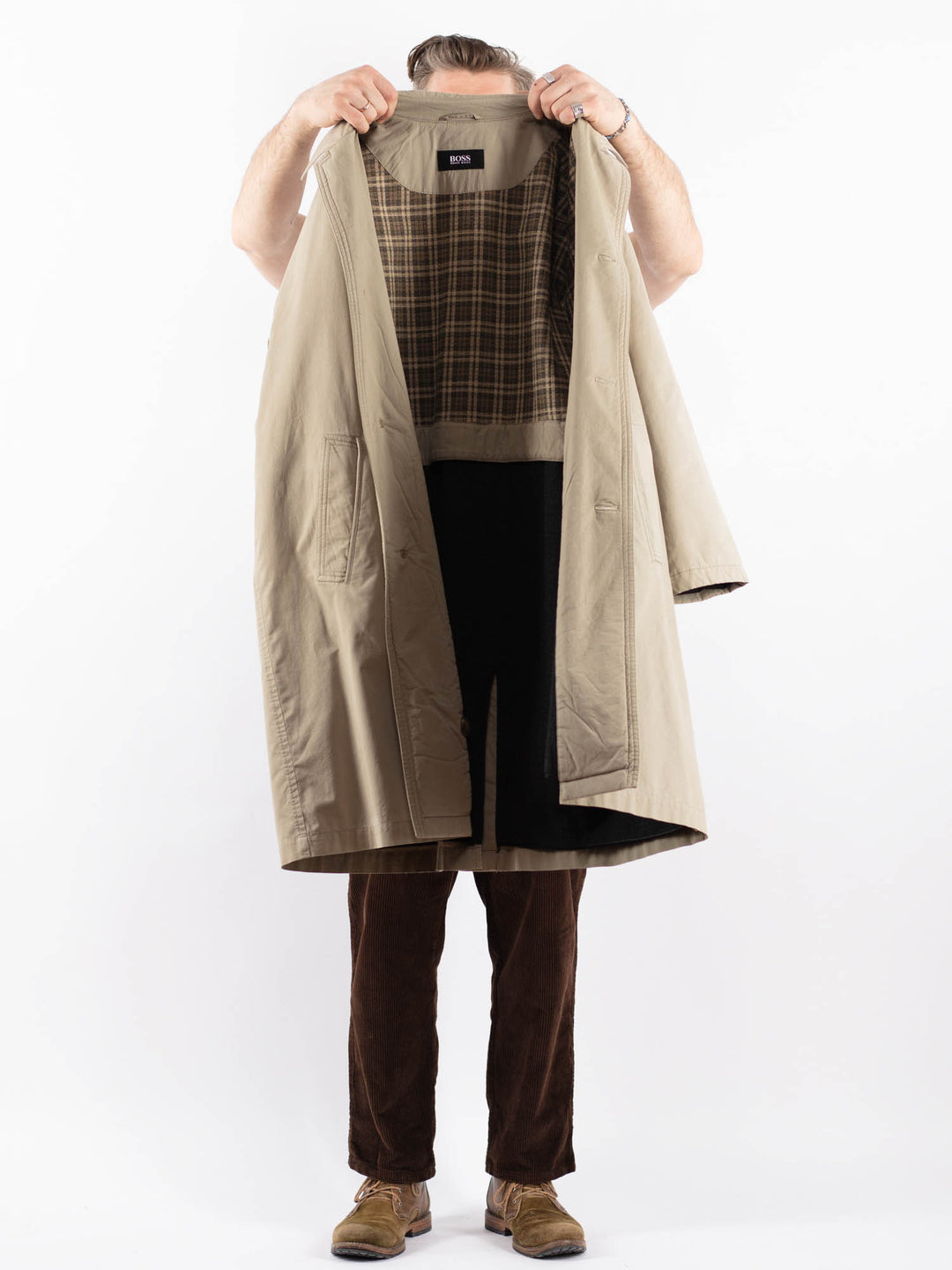 Vintage 90's Men Mac Coat in BeigeZ1665