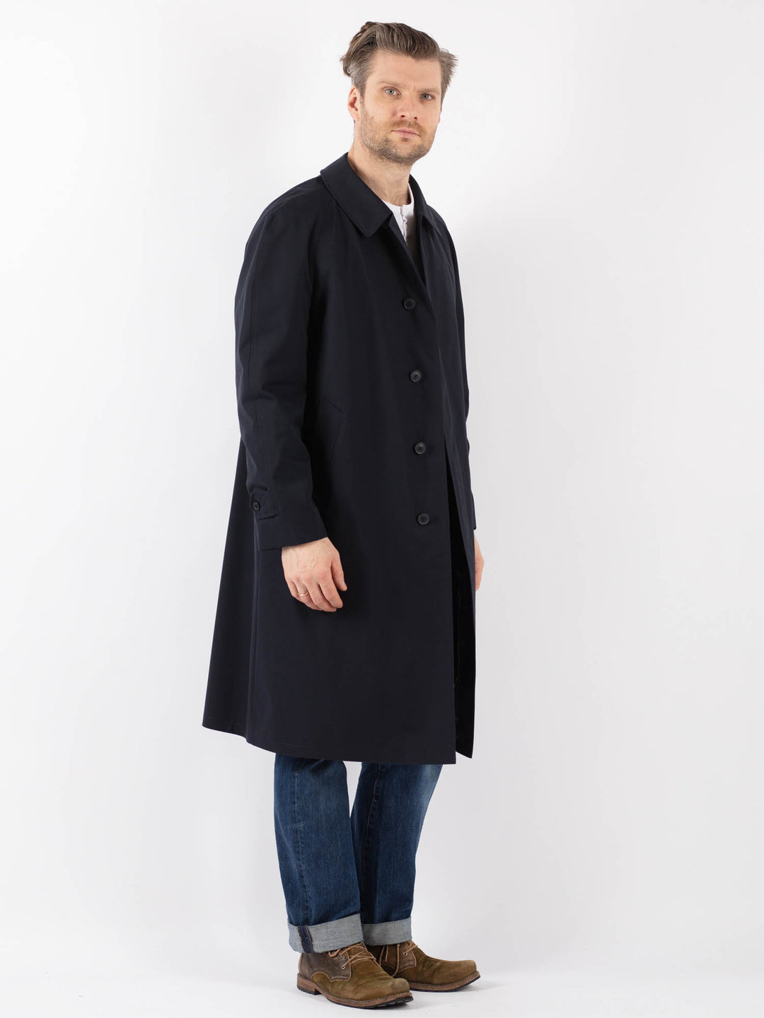 Vintage 90's Men Mac Coat in BlueZ1231