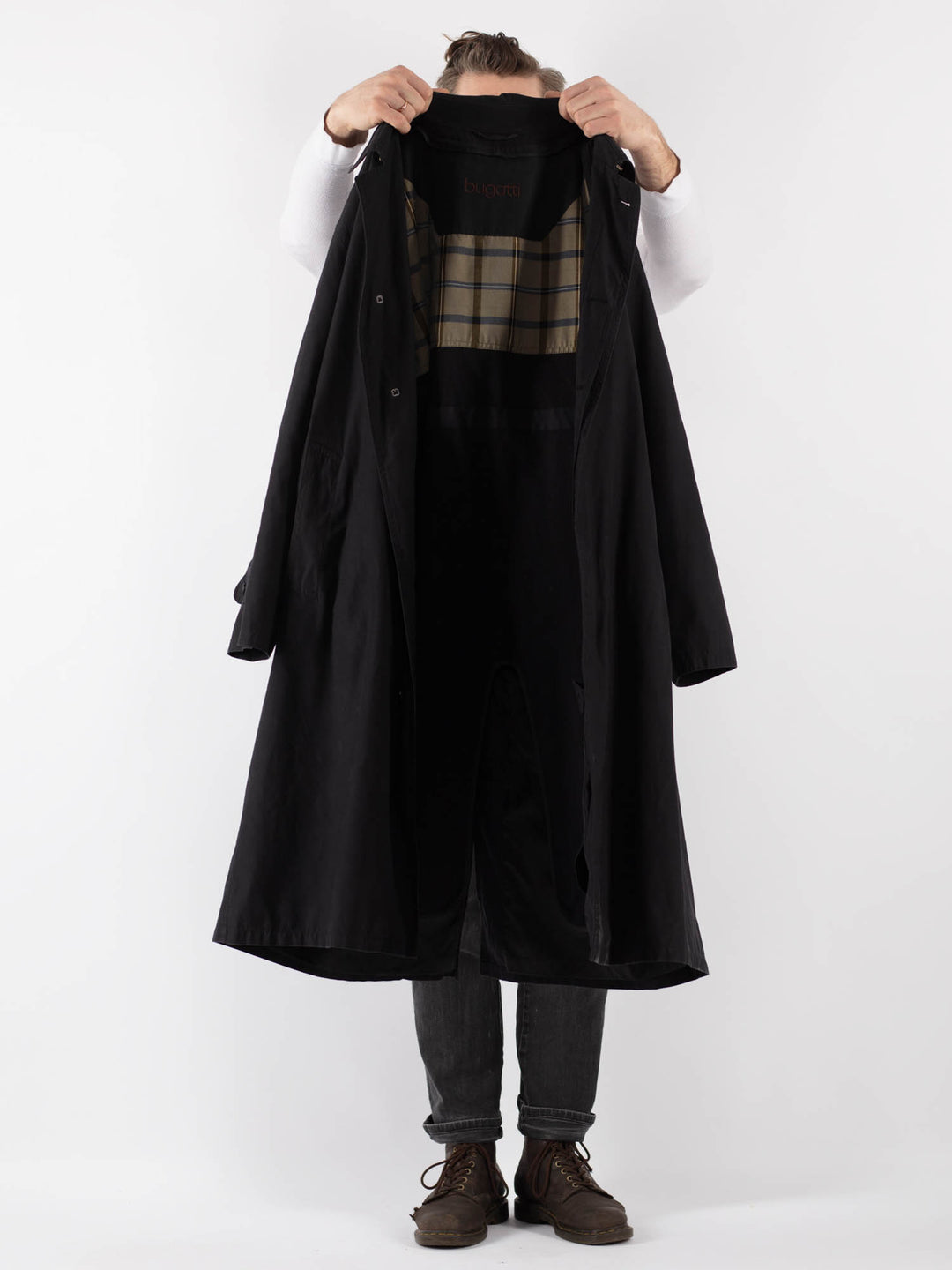 Vintage 90's Men Mac Coat in BlackZ841