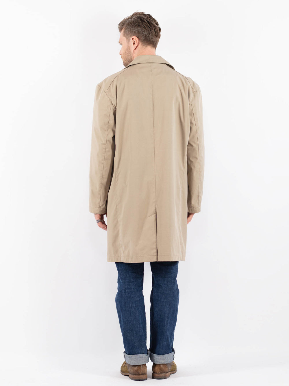 Vintage 90's Men Mac Coat in BeigeZ1494