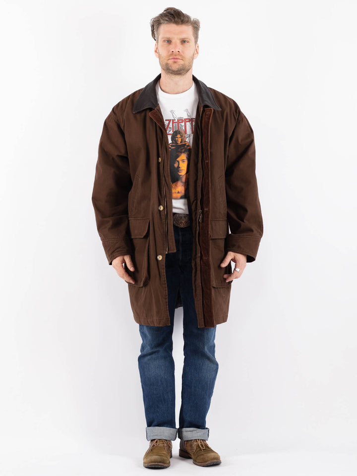 Vintage 90's Men Mac Coat in BrownZ1496