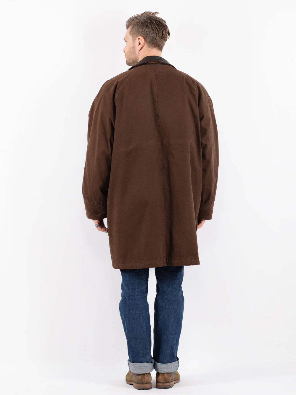 Vintage 90's Men Mac Coat in BrownZ1496