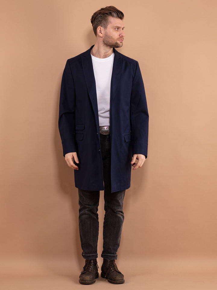 Vintage 90's Men Overcoat in Blue - NorthernGrip