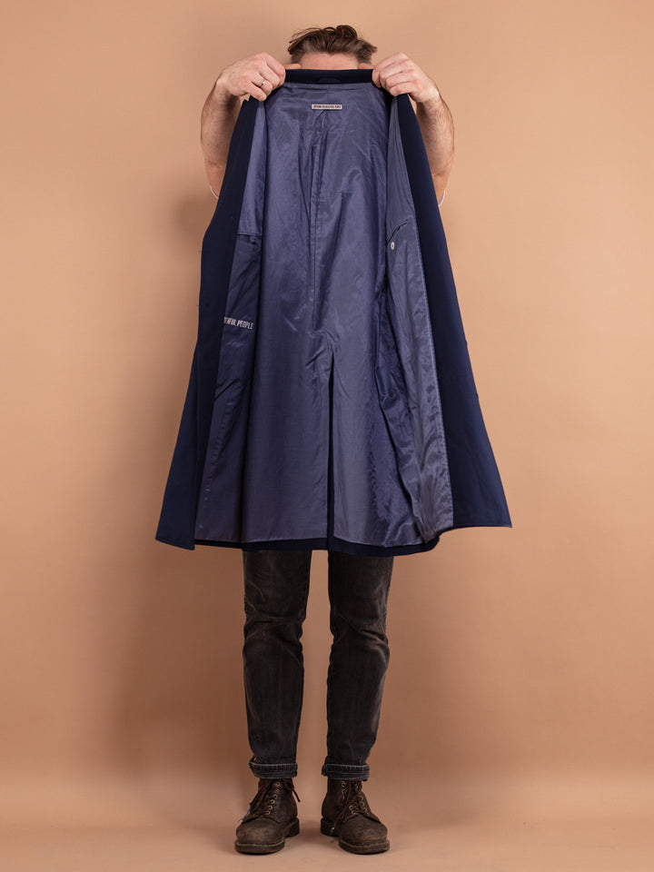 Vintage 90's Men Overcoat in Blue - NorthernGrip