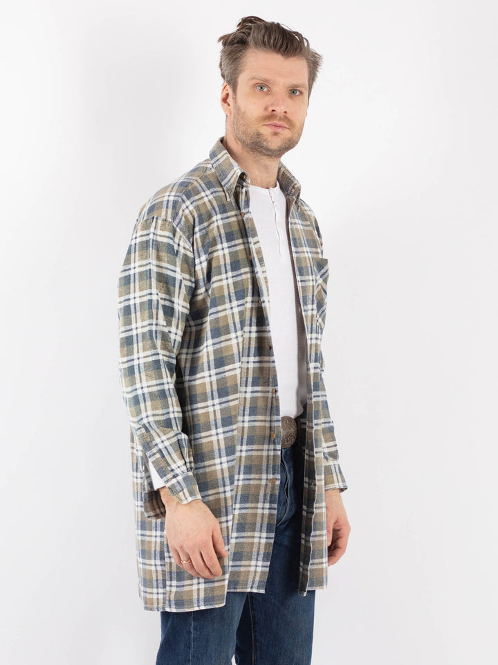 Vintage 90's Men Plaid Flannel Shirt in MultiZ1143