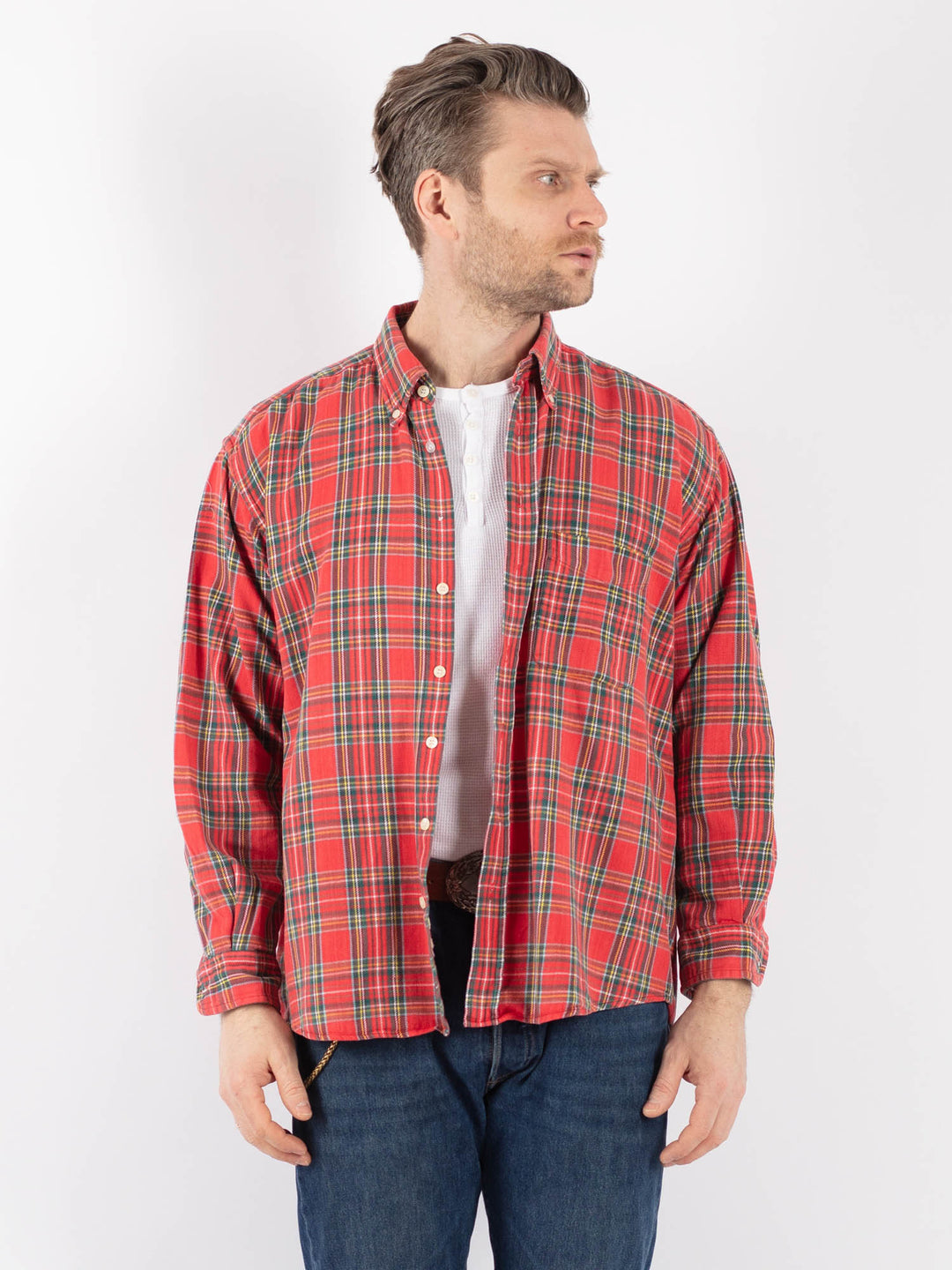 Vintage 90's Men Plaid Flannel Shirt in MultiZ1147