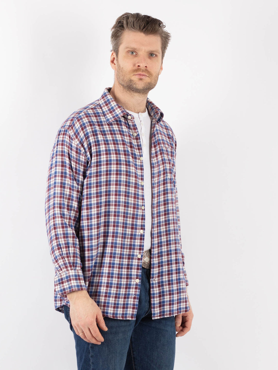 Vintage 90's Men Plaid Flannel Shirt in MultiZ1154