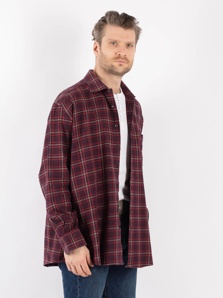 Vintage 90's Men Plaid Flannel Shirt in MultiZ1157