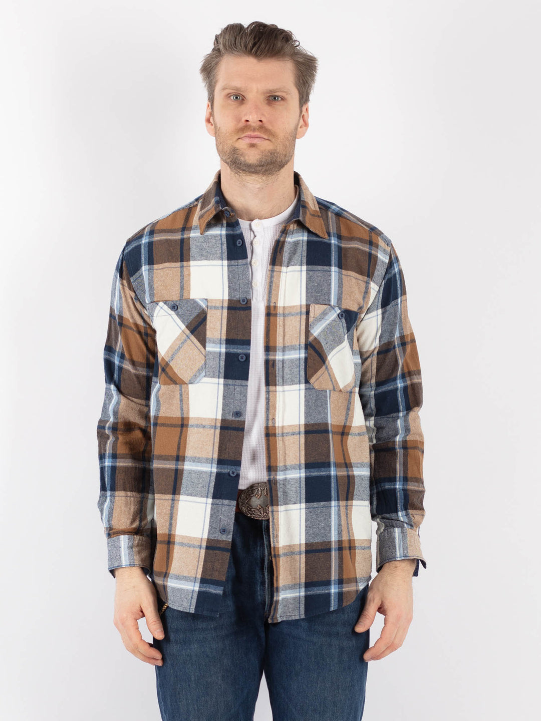 Vintage 90's Men Plaid Flannel Shirt in MultiZ1161