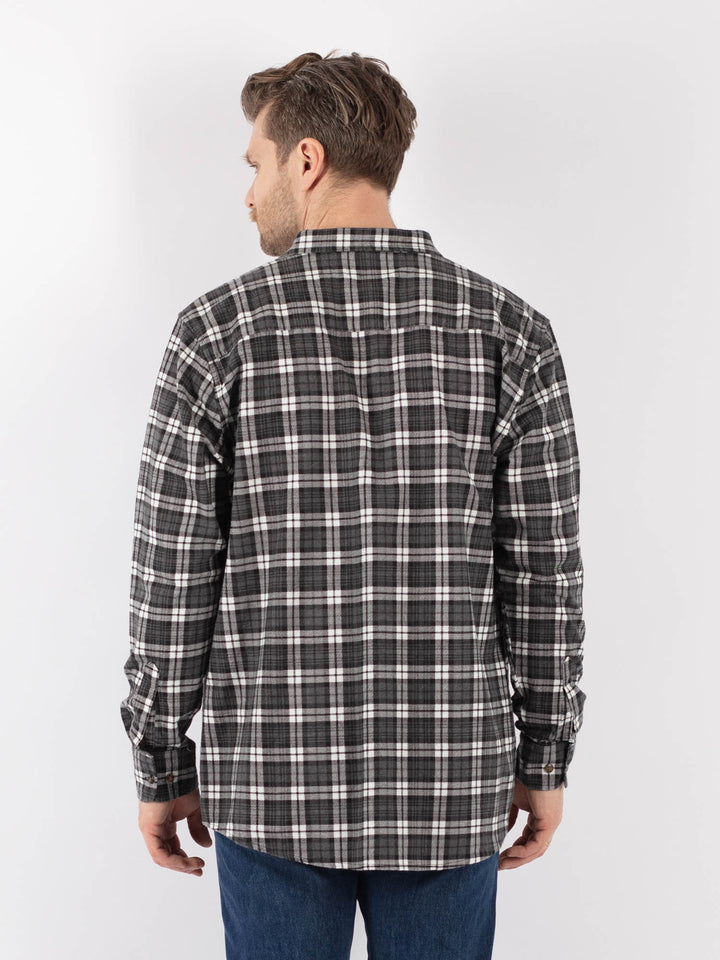 Vintage 90's Men Plaid Flannel Shirt in GrayZ1163