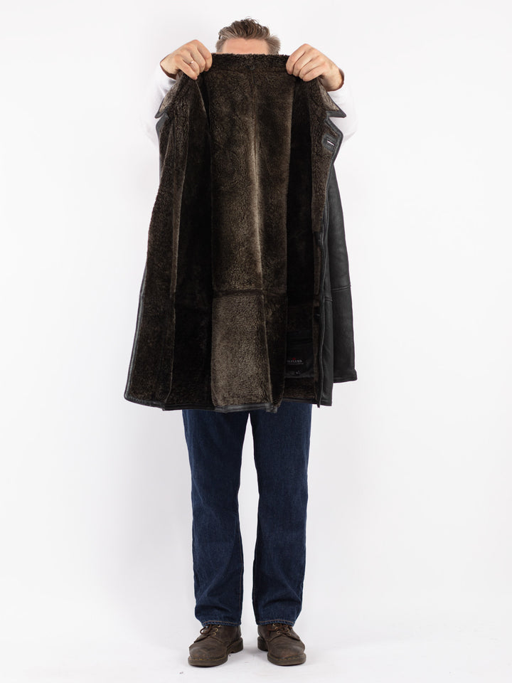 Vintage 90's Men Sheepskin in Black