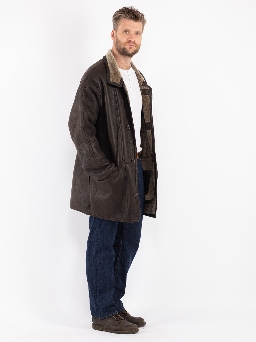 Vintage Men Coat in Brown