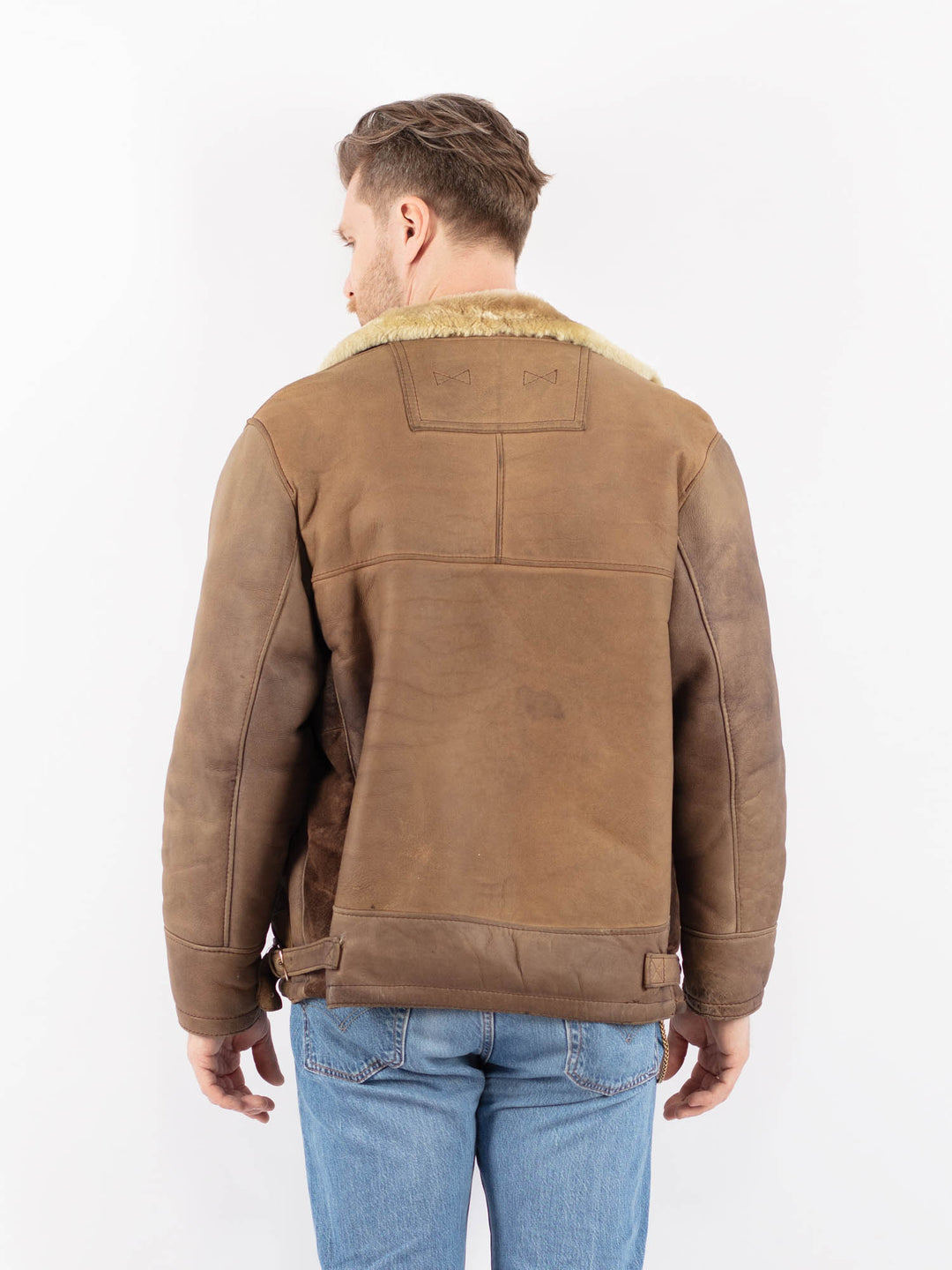 Vintage 90's Men Sheepskin in BeigeZ1408