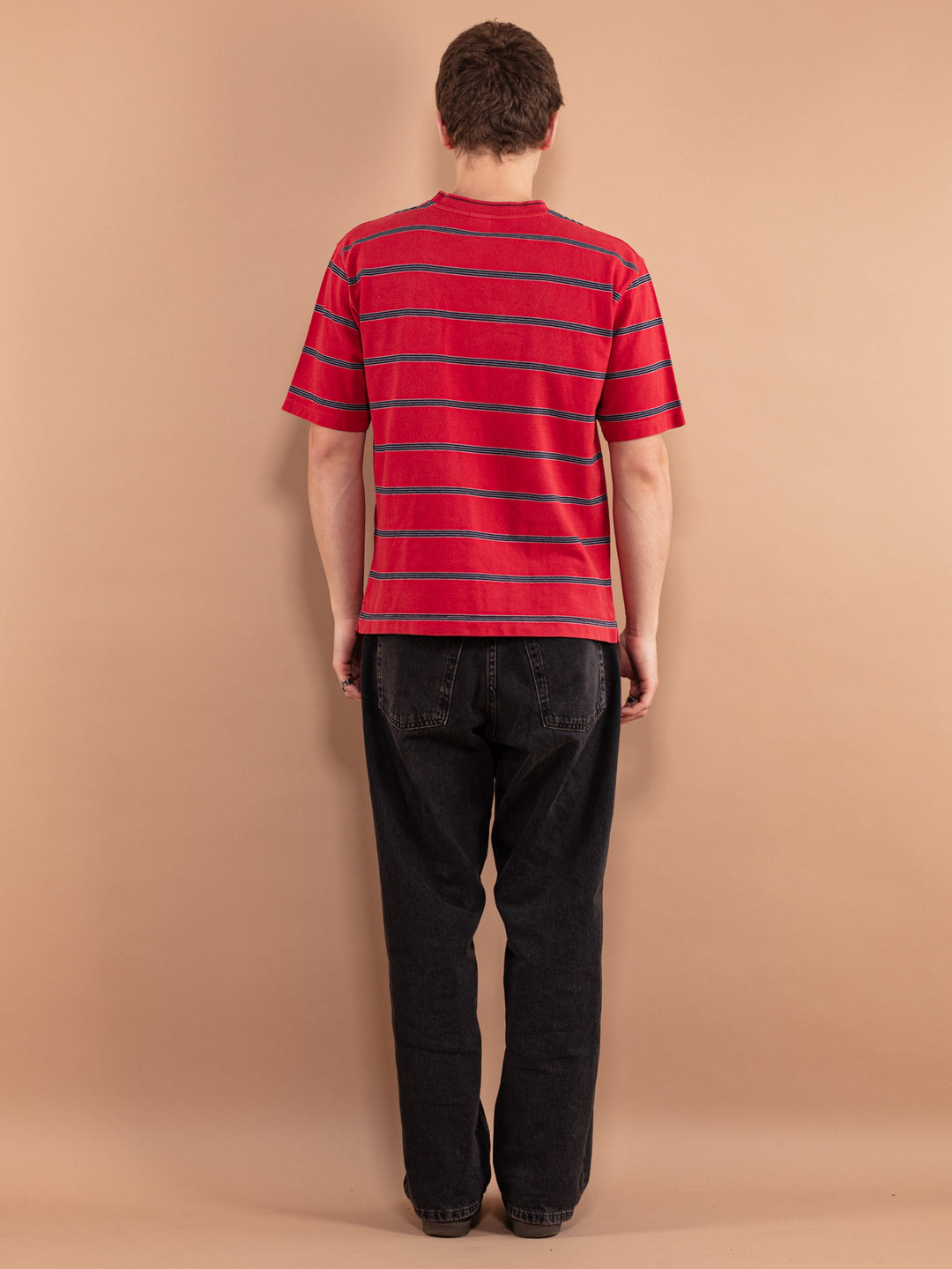 Vintage 90's Men Striped T-shirt - NorthernGrip