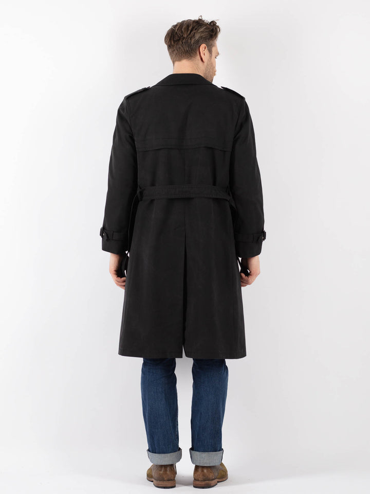 Vintage 90's Men Trench Coat in BlackZ1216