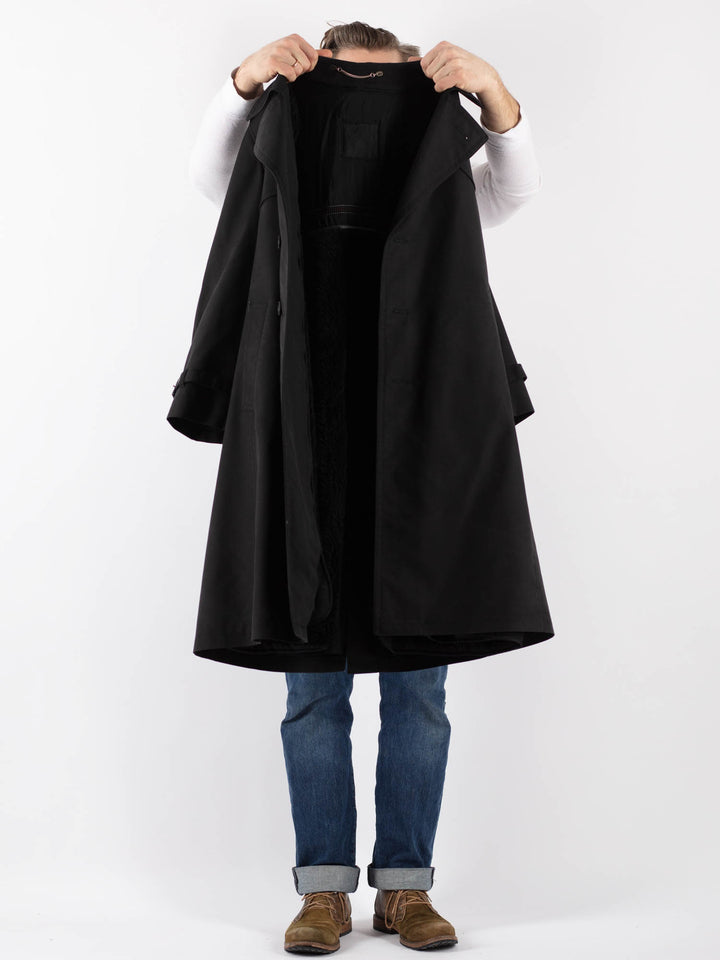 Vintage 90's Men Trench Coat in BlackZ1216