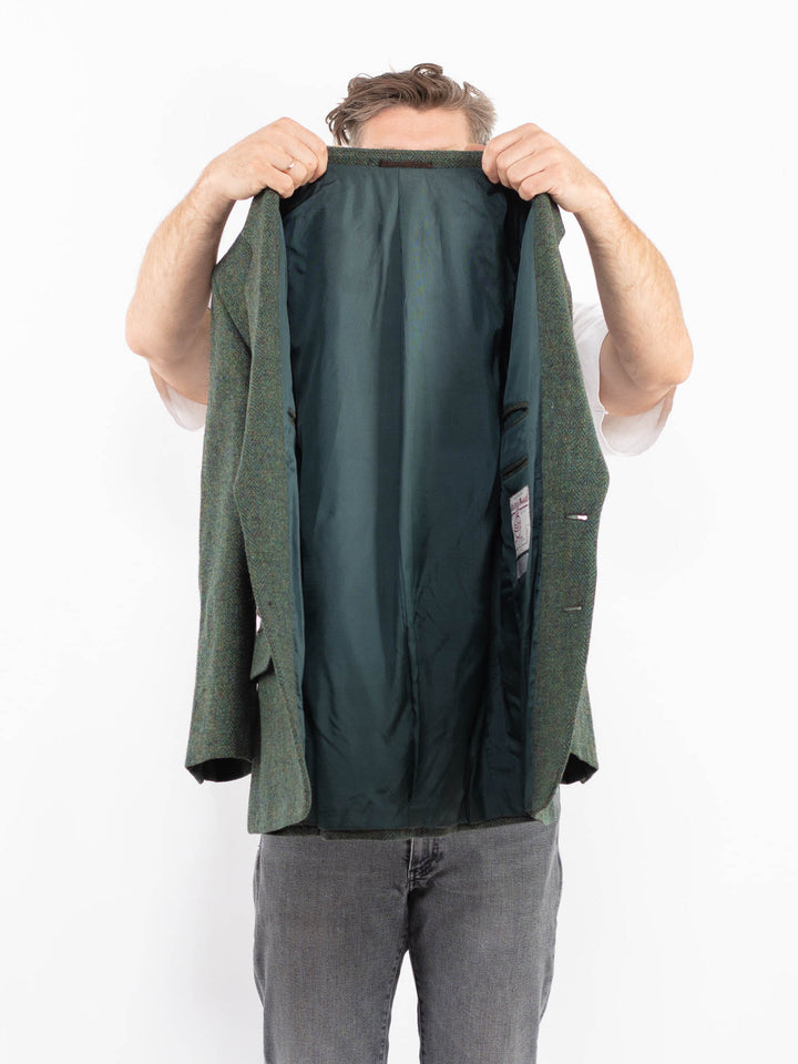 Vintage 90. gadu vīriešu Harris Tweed žakete bēšā krāsā