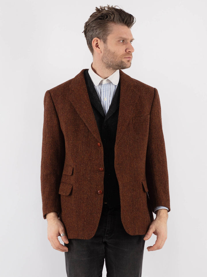 Vintage 90's Men Harris Tweed Jacket in Brown - NorthernGrip