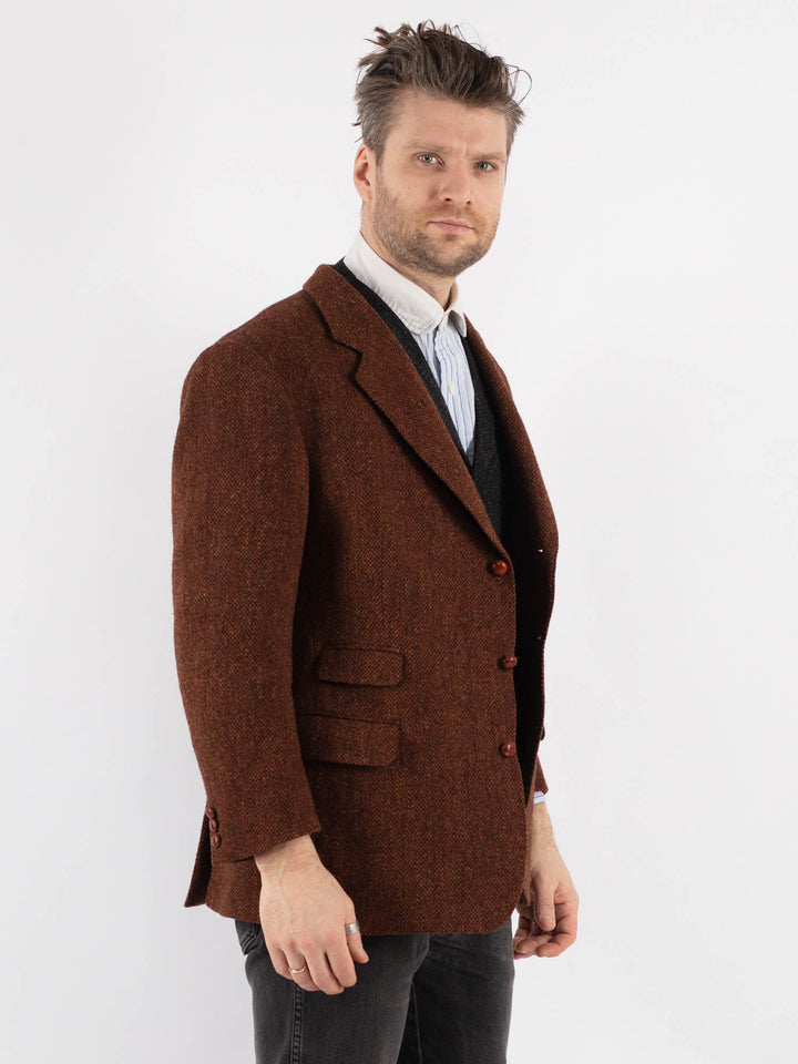 Vintage 90's Men Harris Tweed Jacket in Brown - NorthernGrip