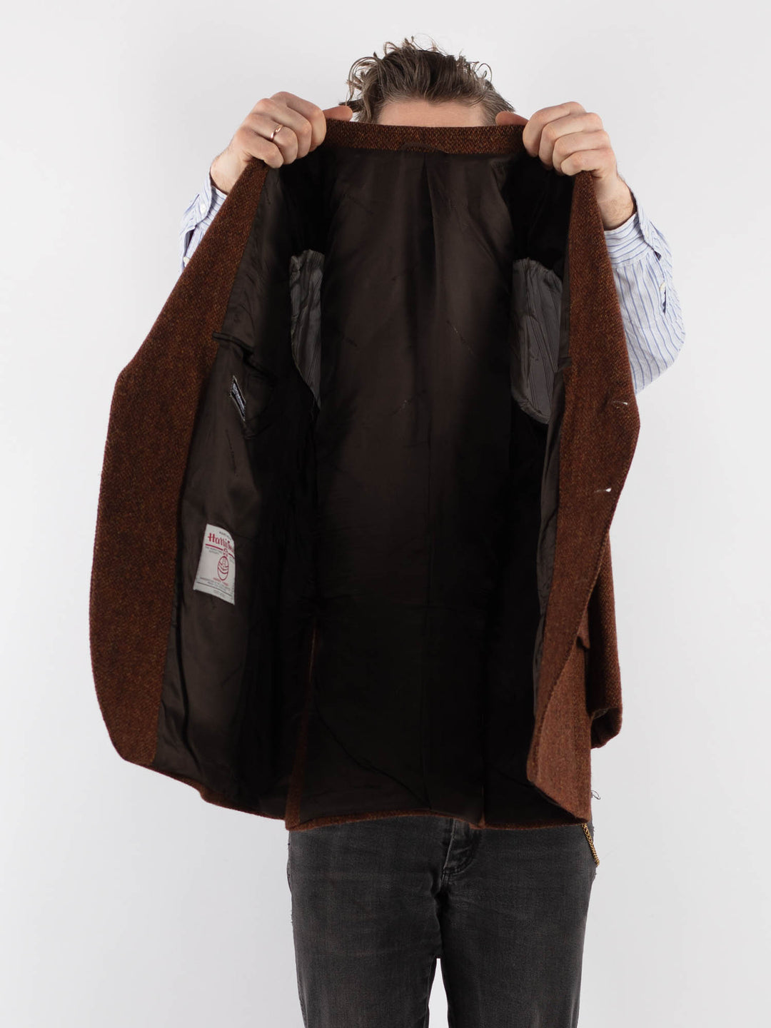 Vintage 90's Men Harris Tweed Jacket in Brown - NorthernGrip