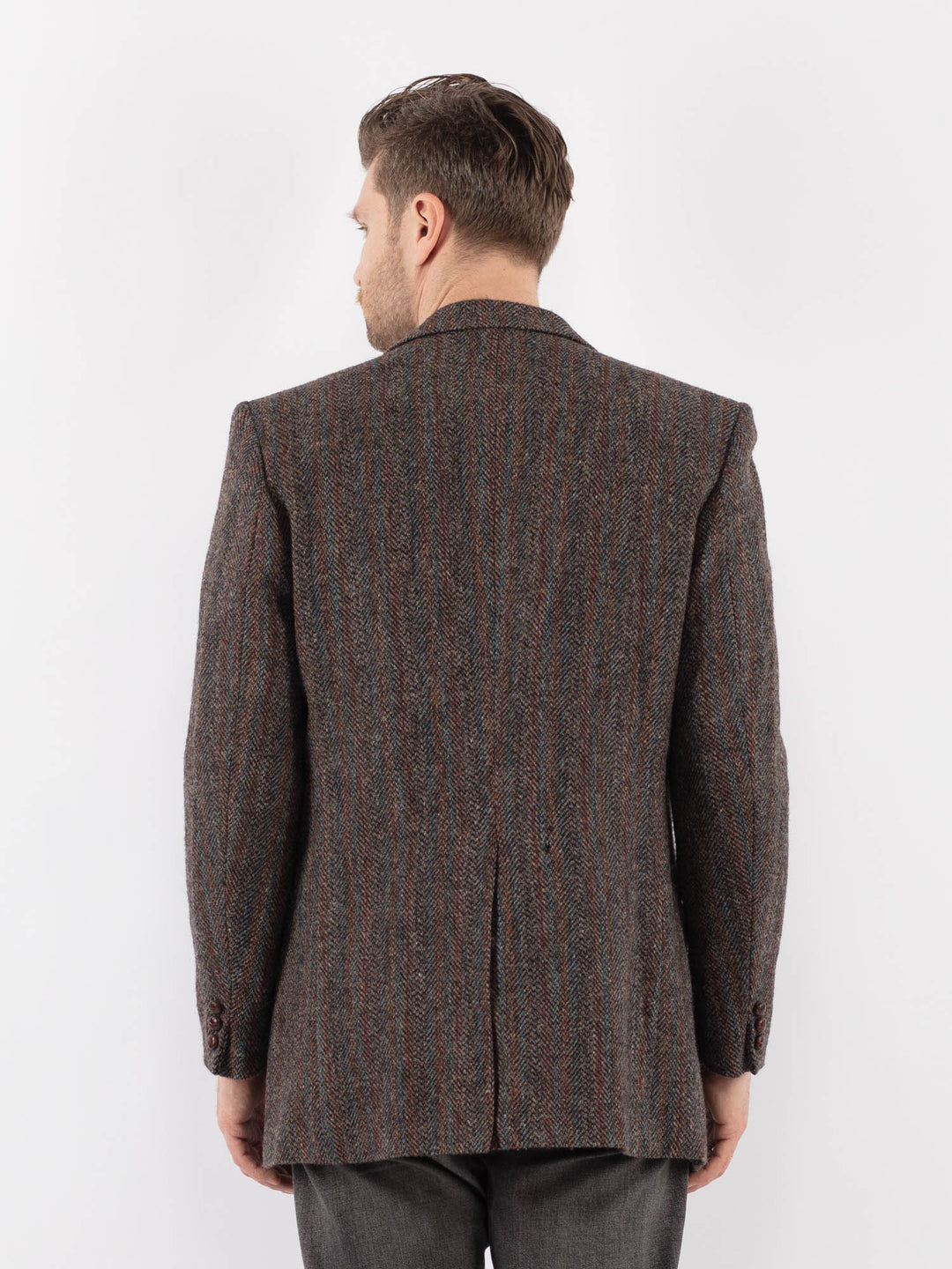 Vintage 90. gadu vīriešu Harris Tweed žakete bēšā krāsā