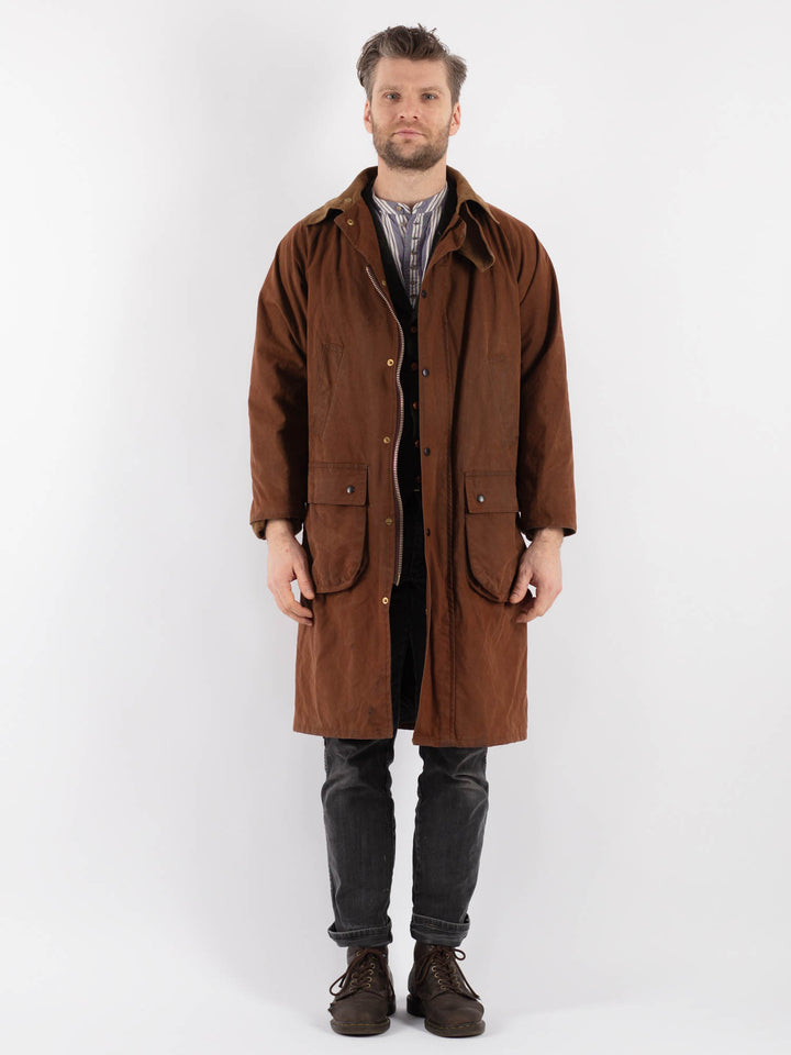Vintage 90's Men Waxed Canvas Coat in Brown - NorthernGrip
