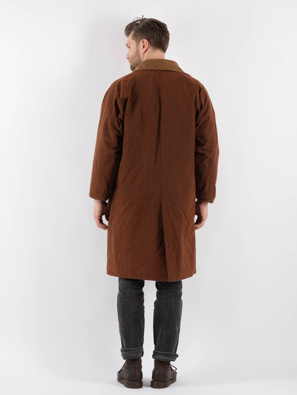 Vintage 90's Men Waxed Canvas Coat in Brown - NorthernGrip