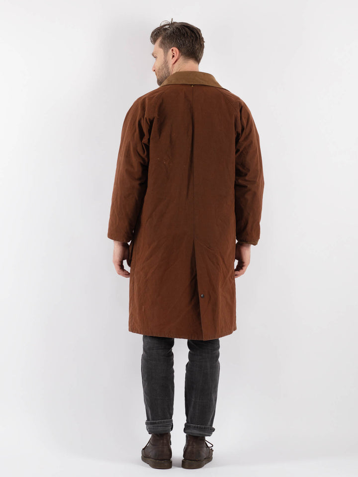 Vintage 90's Men Waxed Canvas Coat in Brown - NorthernGrip