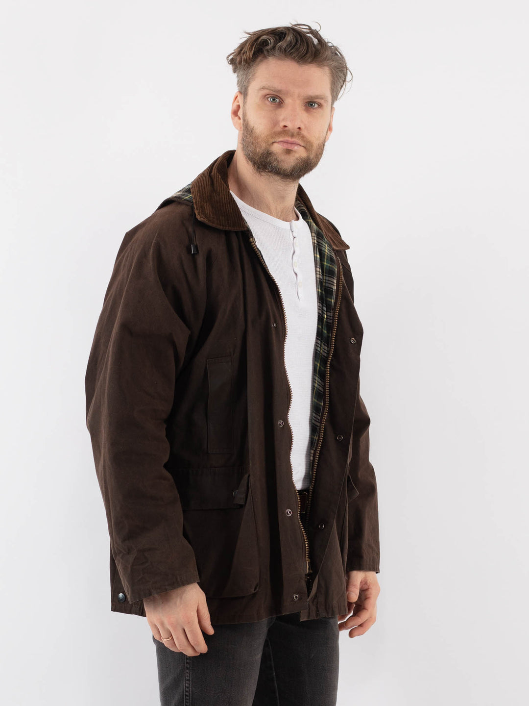 Vintage 90's Men Waxed Canvas in BrownZ883
