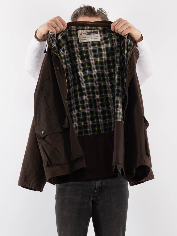 Vintage 90's Men Waxed Canvas in BrownZ883
