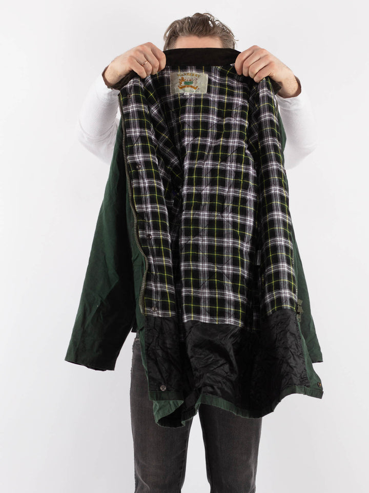 Vintage 90's Men Waxed Canvas Jacket in GreenZ900