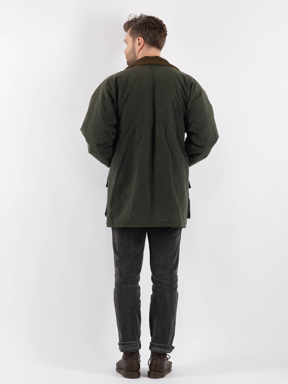Vintage 90's Men Waxed Canvas Jacket in Green - NorthernGrip