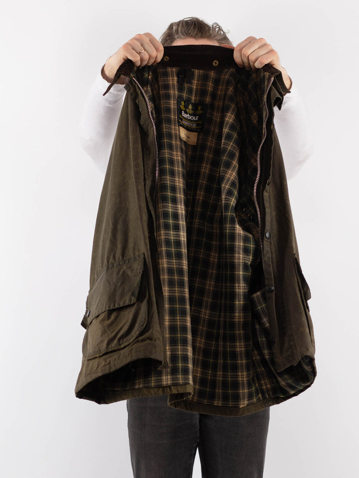 Vintage 90's Men Waxed Canvas Jacket in GreenZ911