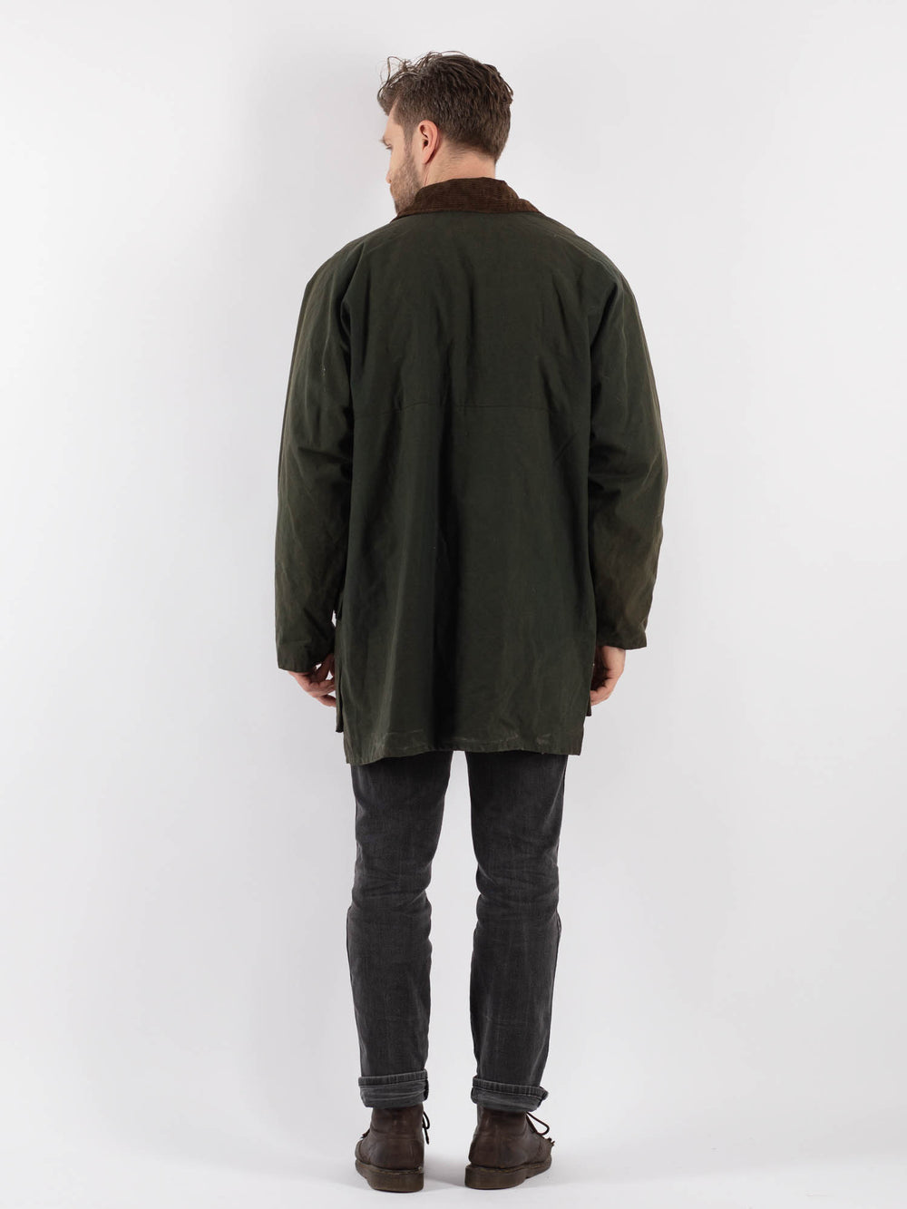 Vintage 90's Men Waxed Canvas Jacket in Green - NorthernGrip
