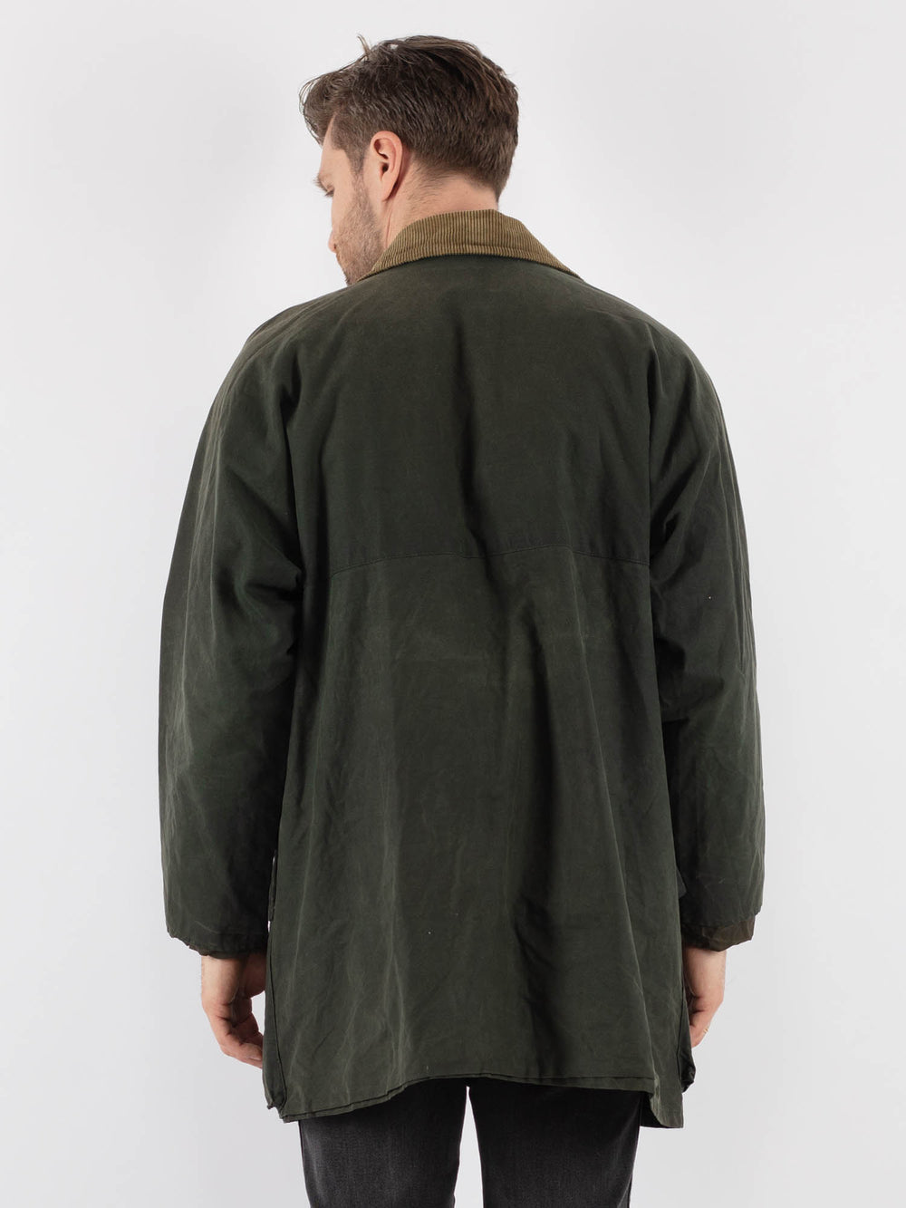 Vintage 90's Men Waxed Canvas Jacket in Green - NorthernGrip