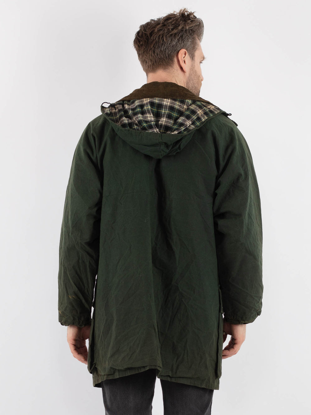 Vintage 90's Men Waxed Canvas Jacket in Green - NorthernGrip