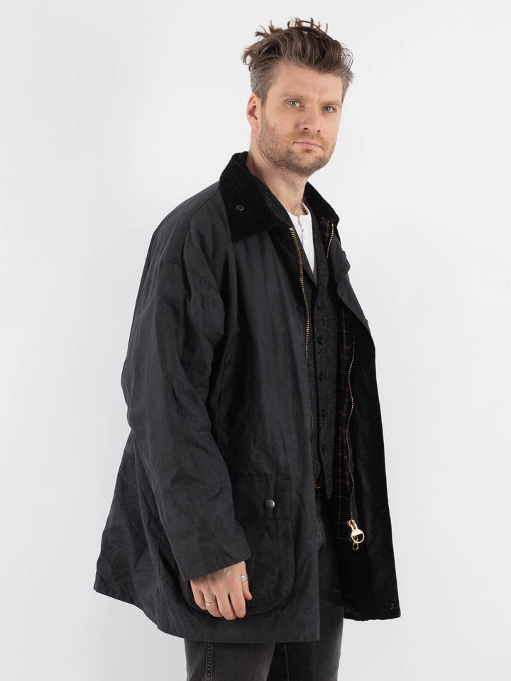 Vintage 90's Men Mc Orvis Waxed Canvas Jacket in Blue - NorthernGrip