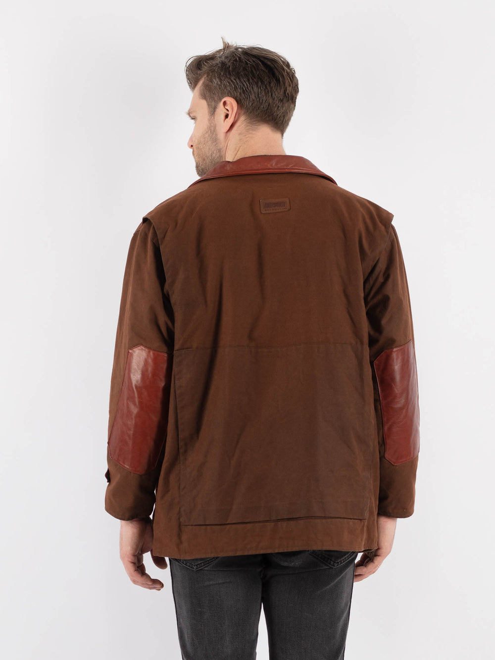 Vintage 90's Men Waxed Canvas Jacket in Brown - NorthernGrip
