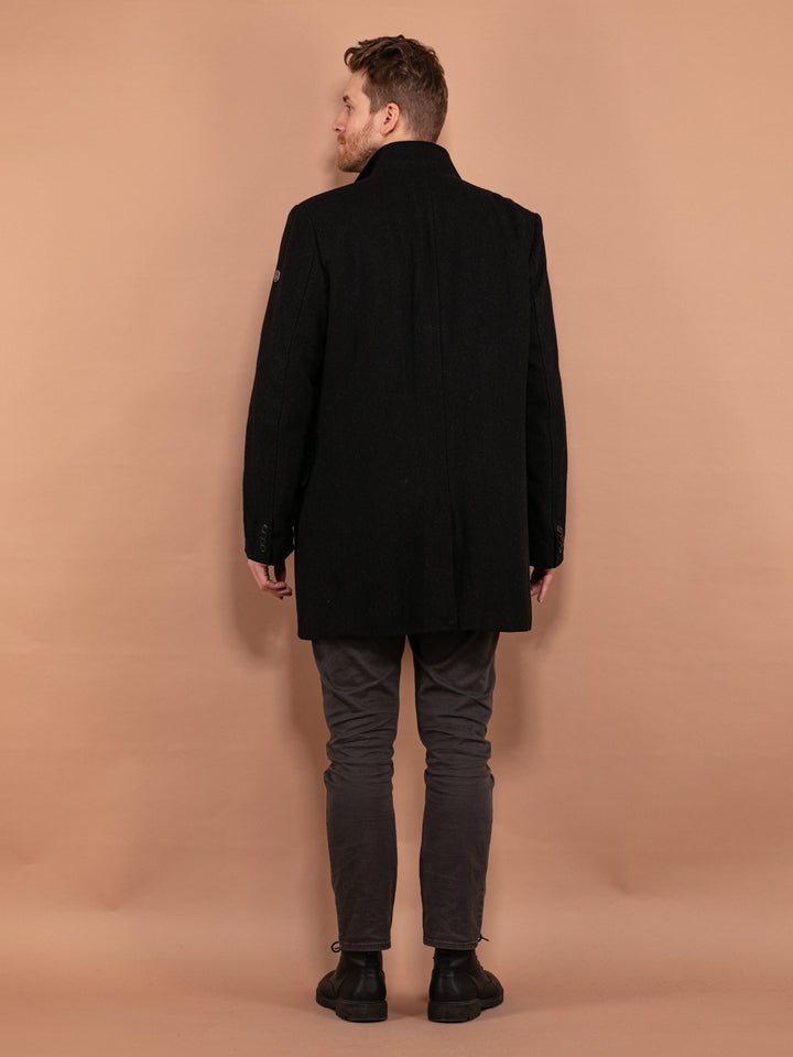Vintage 90's Men Wool Blend Coat in Gray - NorthernGrip