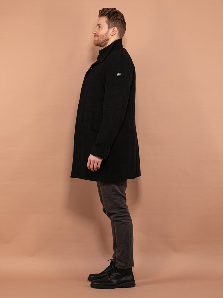 Vintage 90's Men Wool Blend Coat in Gray - NorthernGrip