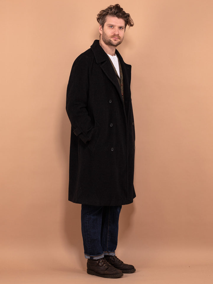 Vintage 90's Men Wool and Cashmere Coat in Gray - NorthernGrip