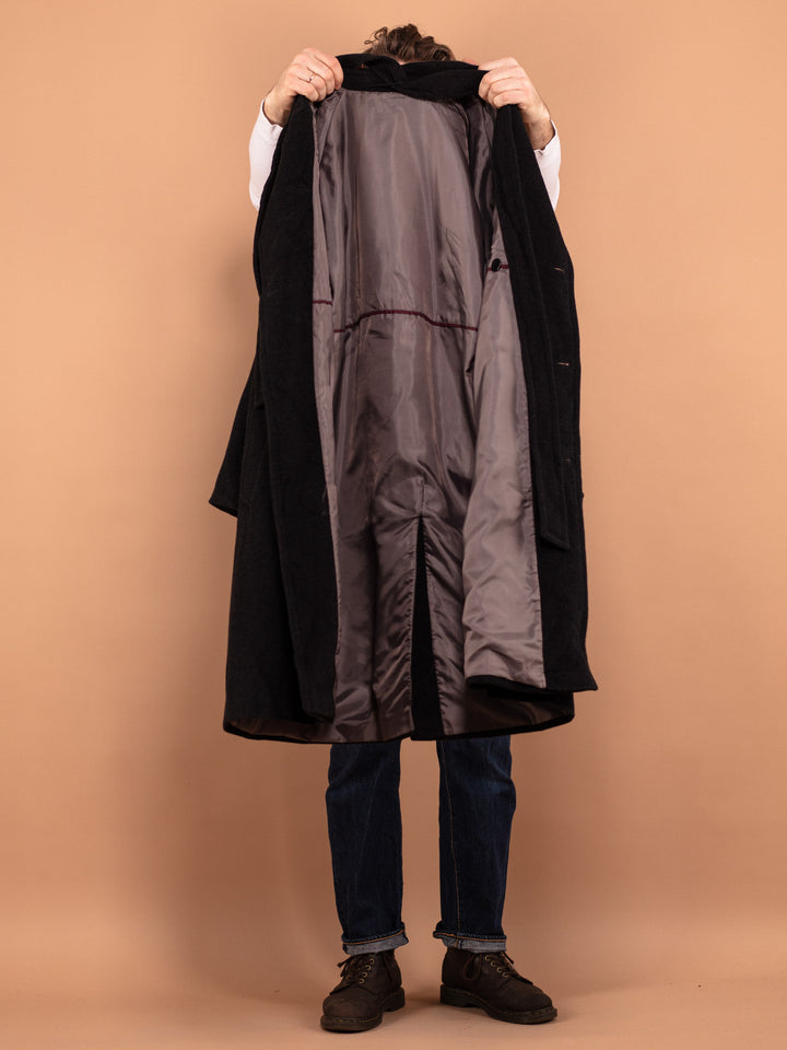 Vintage 90's Men Wool and Cashmere Coat in Gray - NorthernGrip