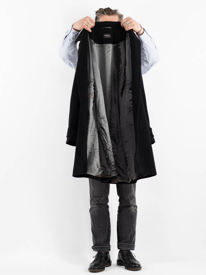 Vintage 90's Men Wool Blend Coat in BlackZ1760
