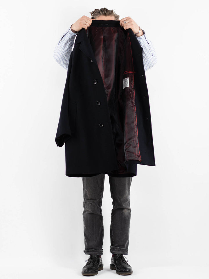 Vintage 90's Men Wool Blend Coat in BlueZ1761