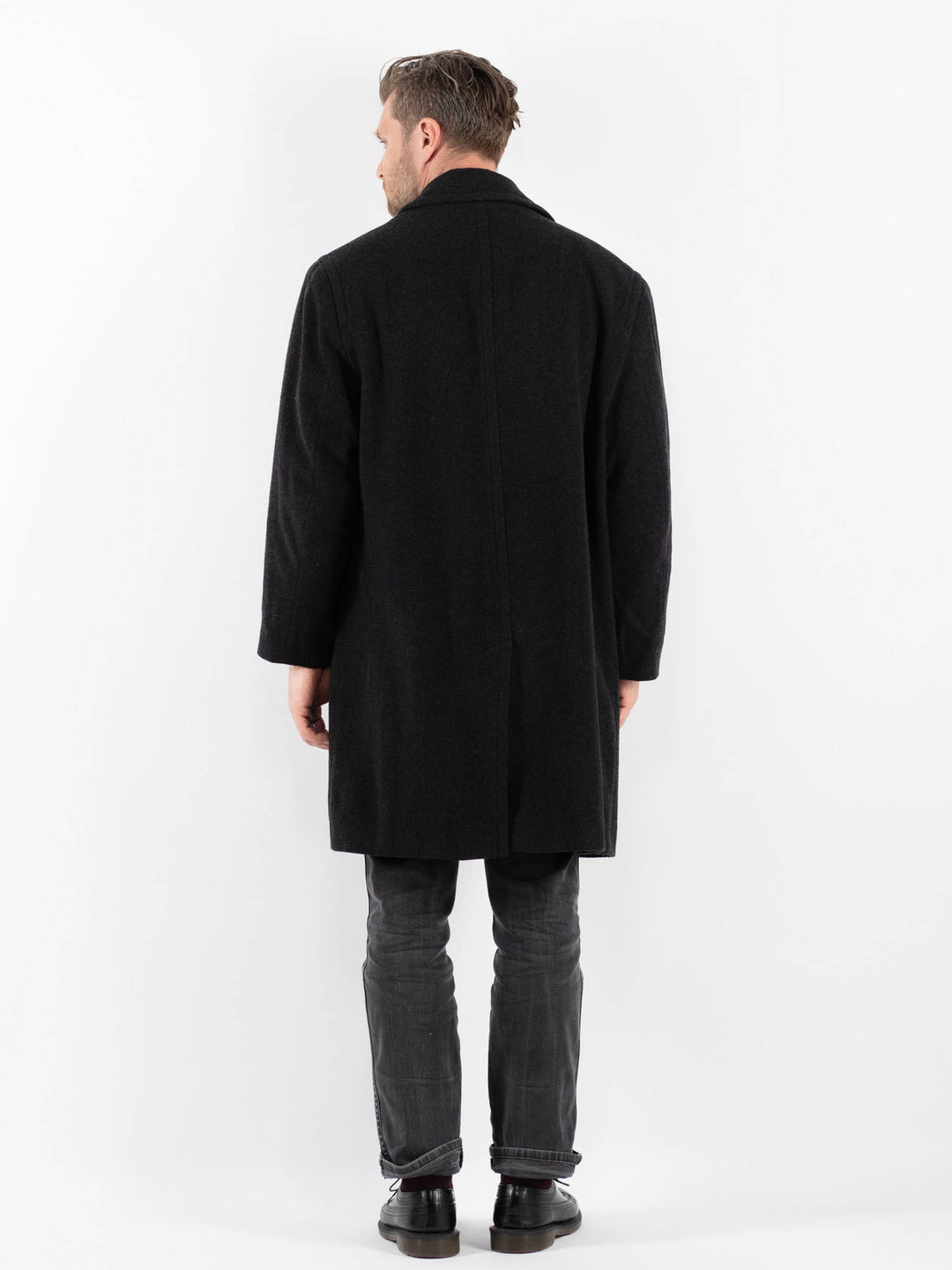 Vintage 90's Men Wool Blend Coat in GrayZ1765