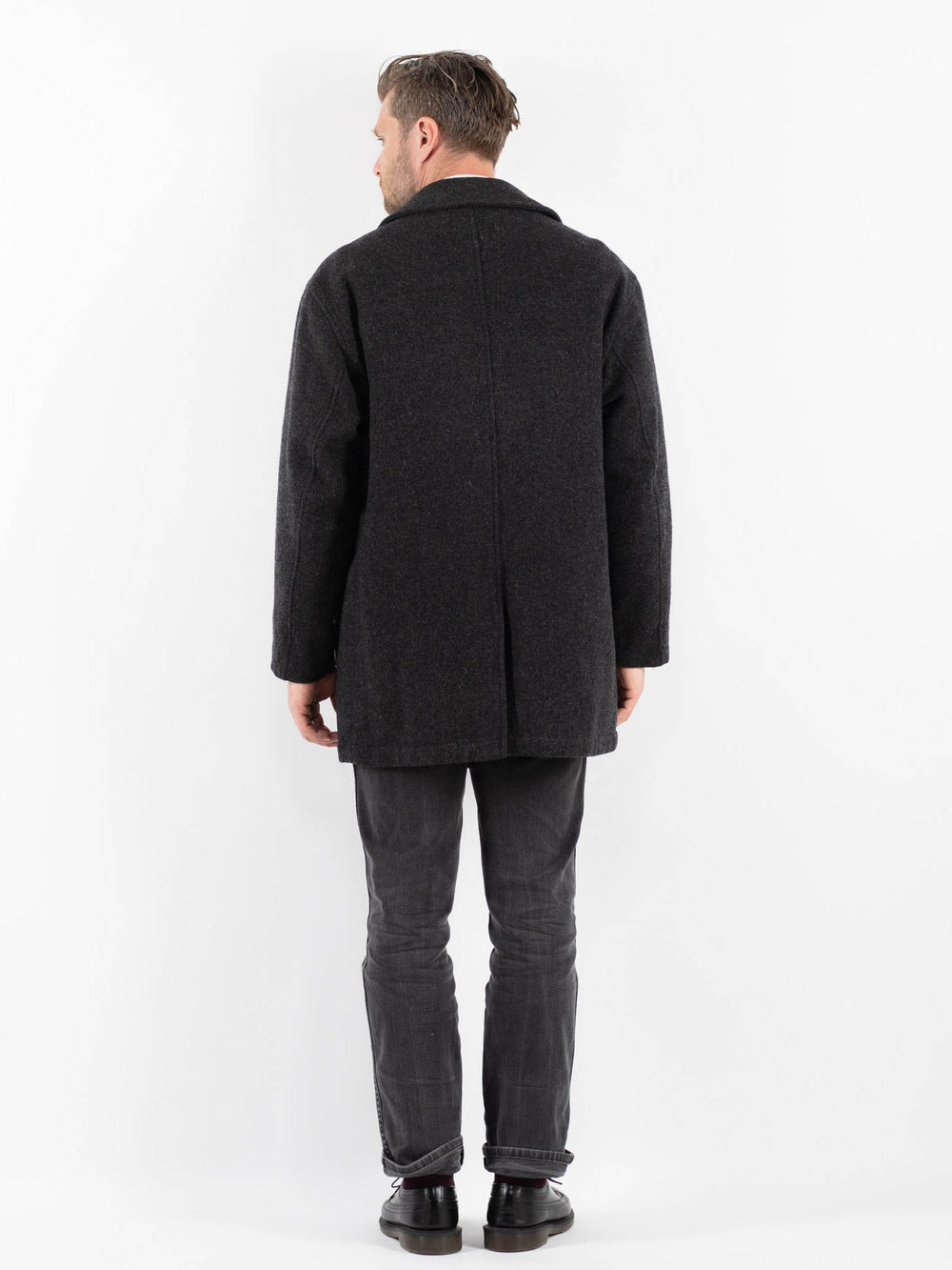 Vintage 90's Men Wool Blend Coat in GrayZ1766