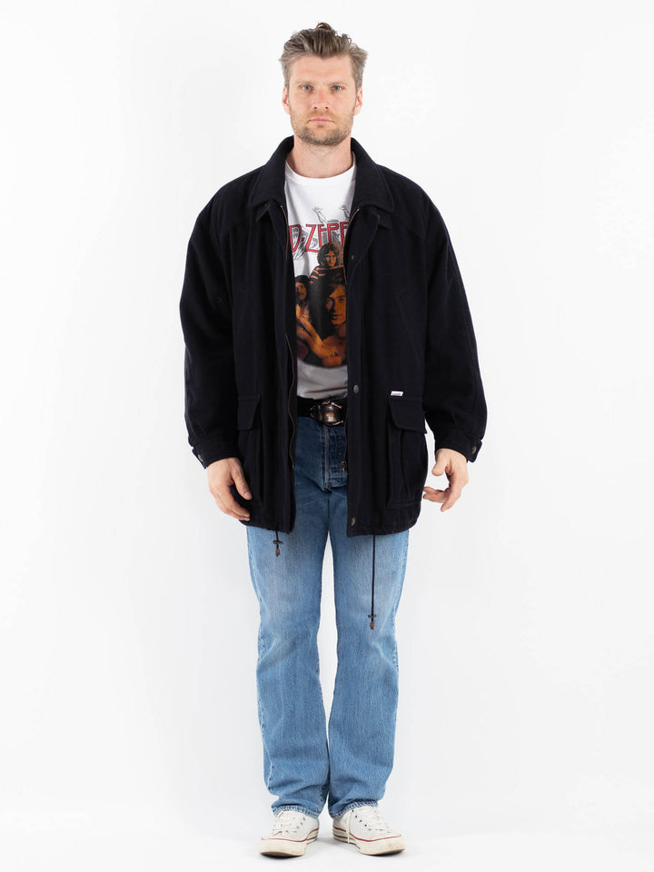 Vintage 90's Men Wool Blend Jacket in BlueZ1773