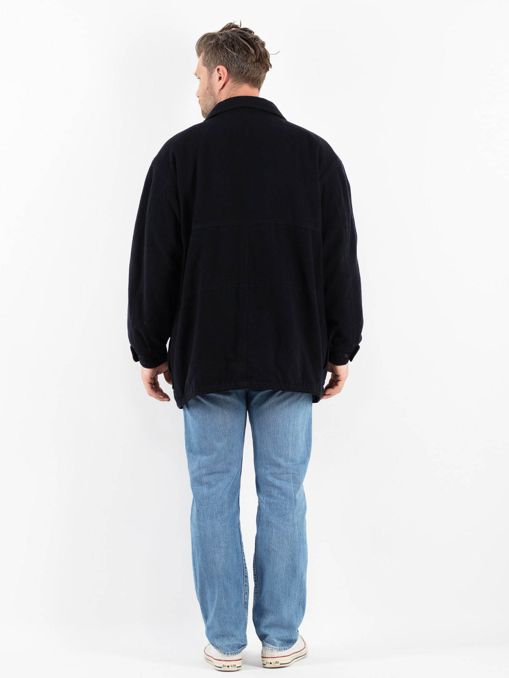 Vintage 90's Men Wool Blend Jacket in BlueZ1773
