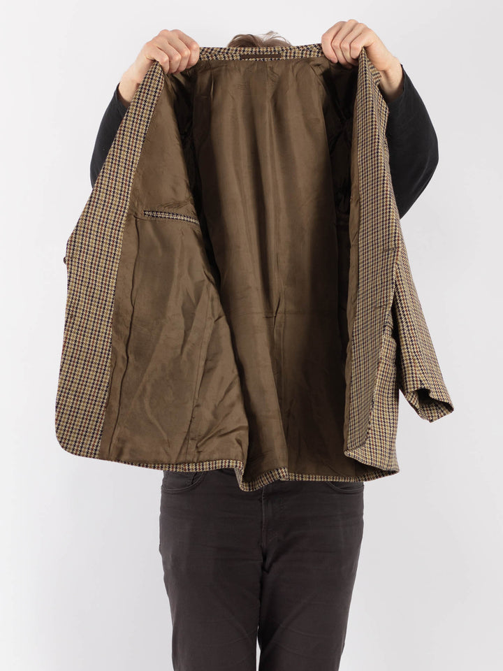 Vintage 90. gadu vīriešu vilnas žakete pelēkā krāsā